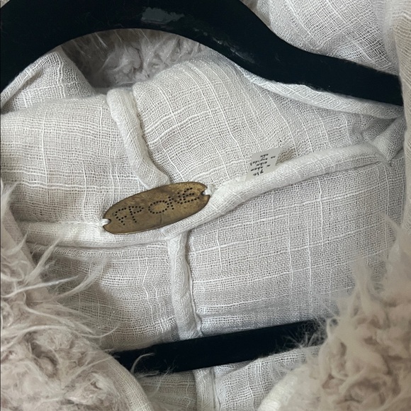 Free People Fuzzy Tan Hooded Jacket - Picture 3 of 4